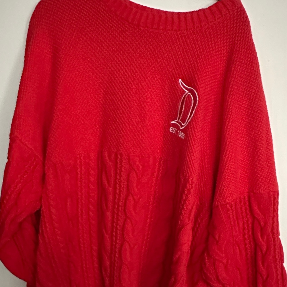Elegant Red Knit Sweater
